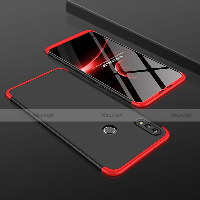 Hard Rigid Plastic Matte Finish Front and Back Cover Case 360 Degrees for Huawei Honor 8X Red and Black