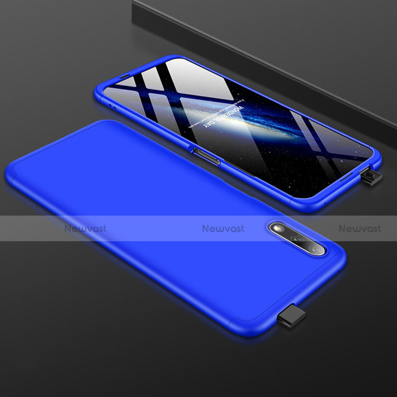 Hard Rigid Plastic Matte Finish Front and Back Cover Case 360 Degrees for Huawei Honor 9X Blue