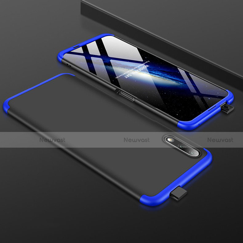 Hard Rigid Plastic Matte Finish Front and Back Cover Case 360 Degrees for Huawei Honor 9X Blue and Black