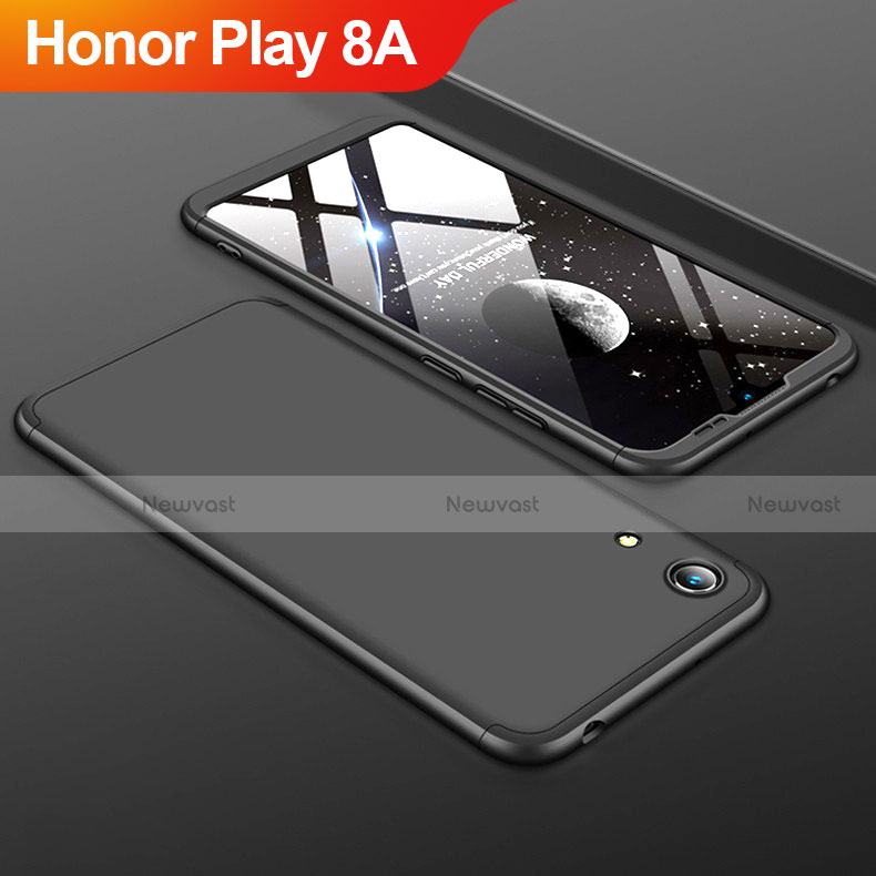 Hard Rigid Plastic Matte Finish Front and Back Cover Case 360 Degrees for Huawei Honor Play 8A Black