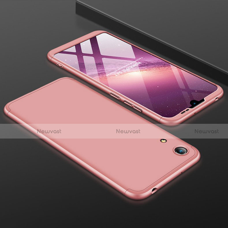 Hard Rigid Plastic Matte Finish Front and Back Cover Case 360 Degrees for Huawei Honor Play 8A Rose Gold