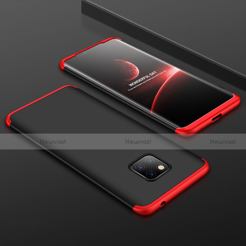 Hard Rigid Plastic Matte Finish Front and Back Cover Case 360 Degrees for Huawei Mate 20 Pro Red and Black