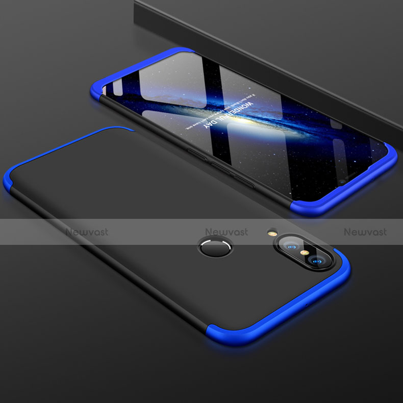 Hard Rigid Plastic Matte Finish Front and Back Cover Case 360 Degrees for Huawei Nova 3e Blue and Black