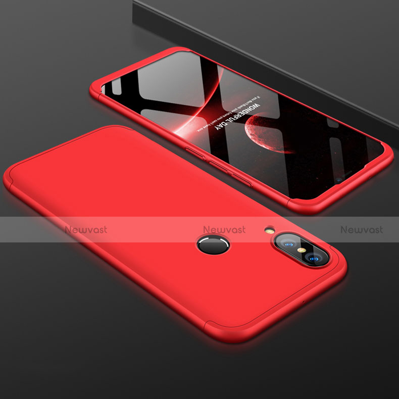 Hard Rigid Plastic Matte Finish Front and Back Cover Case 360 Degrees for Huawei Nova 3e Red
