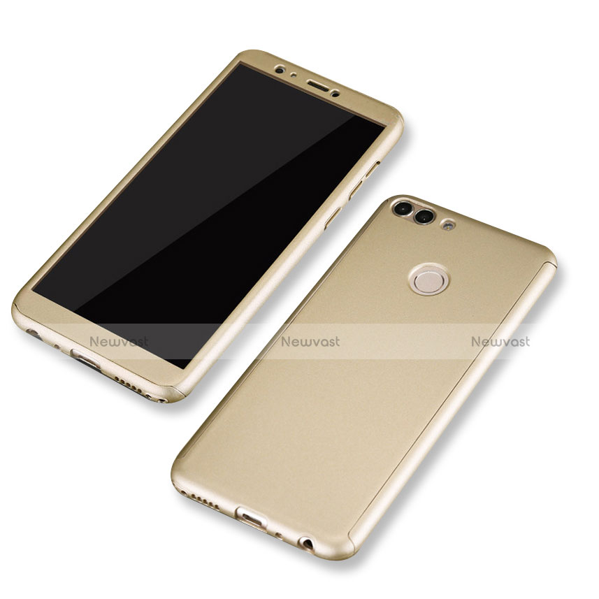 Hard Rigid Plastic Matte Finish Front and Back Cover Case 360 Degrees for Huawei P Smart Gold