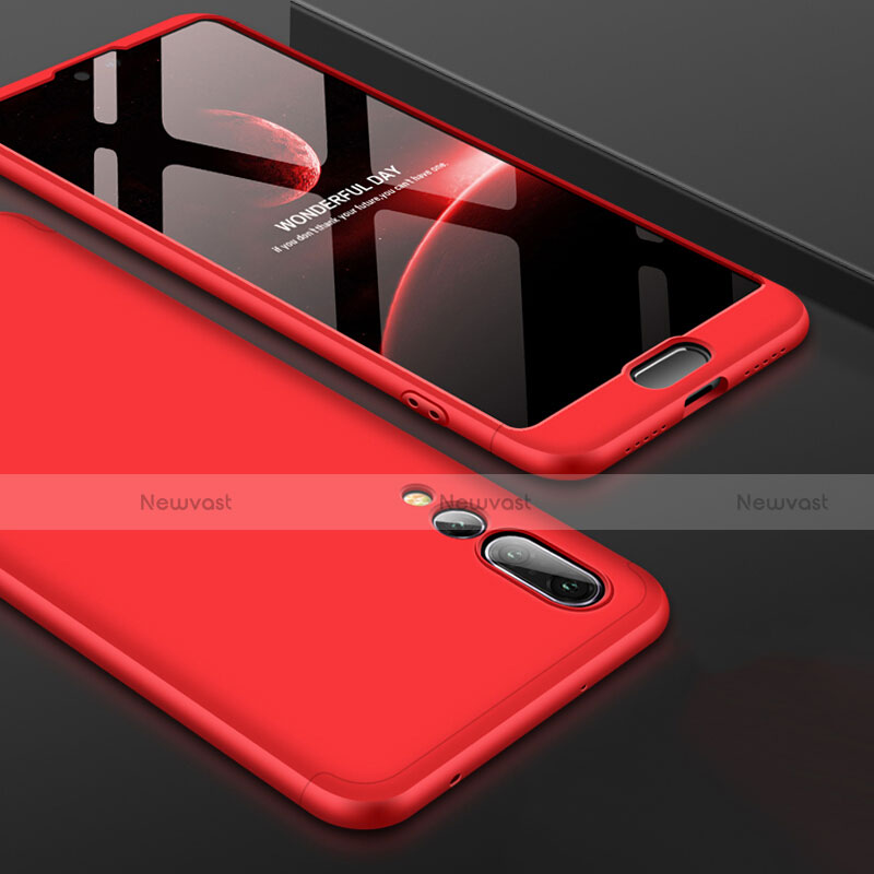 Hard Rigid Plastic Matte Finish Front and Back Cover Case 360 Degrees for Huawei P20 Pro Red