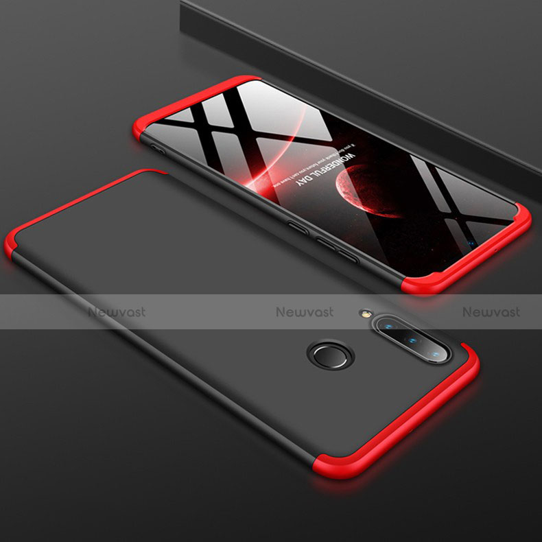 Hard Rigid Plastic Matte Finish Front and Back Cover Case 360 Degrees for Huawei P30 Lite XL Red and Black