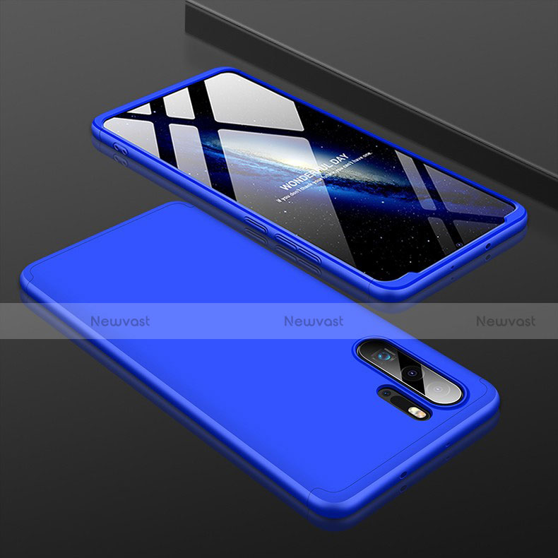 Hard Rigid Plastic Matte Finish Front and Back Cover Case 360 Degrees for Huawei P30 Pro Blue