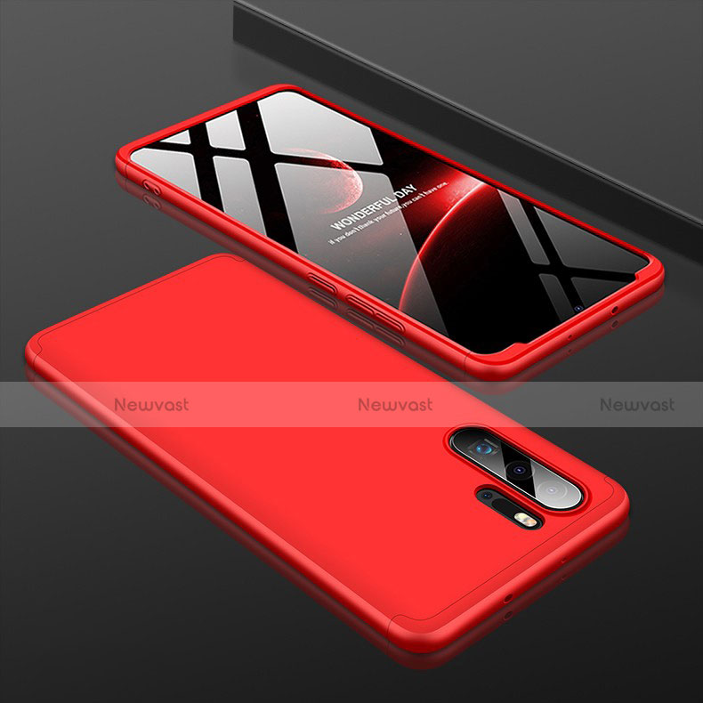 Hard Rigid Plastic Matte Finish Front and Back Cover Case 360 Degrees for Huawei P30 Pro Red