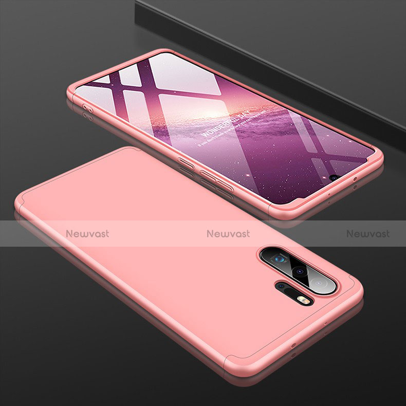 Hard Rigid Plastic Matte Finish Front and Back Cover Case 360 Degrees for Huawei P30 Pro Rose Gold