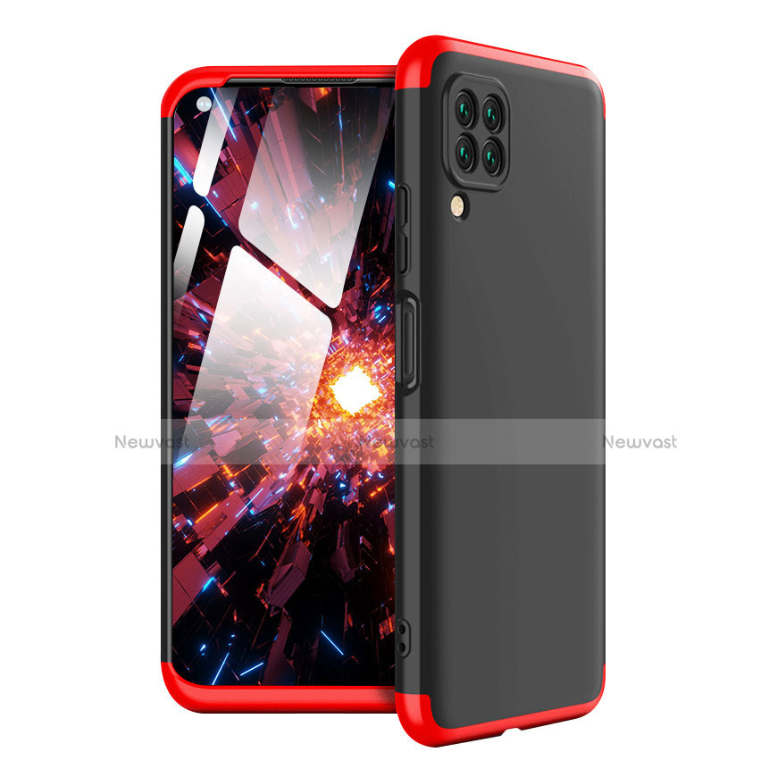 Hard Rigid Plastic Matte Finish Front and Back Cover Case 360 Degrees for Huawei P40 Lite Red and Black