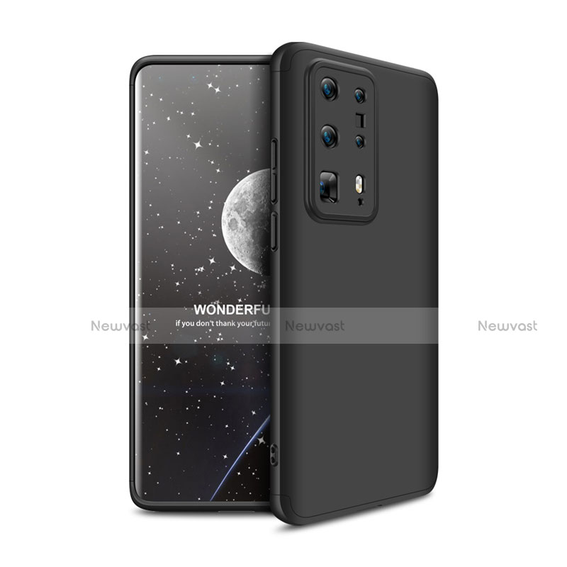 Hard Rigid Plastic Matte Finish Front and Back Cover Case 360 Degrees for Huawei P40 Pro+ Plus Black