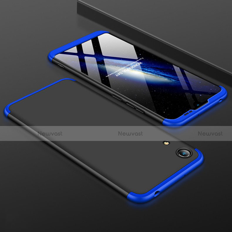 Hard Rigid Plastic Matte Finish Front and Back Cover Case 360 Degrees for Huawei Y6 Pro (2019) Blue and Black