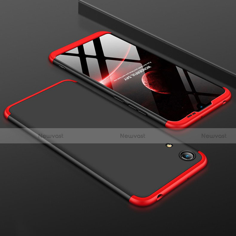 Hard Rigid Plastic Matte Finish Front and Back Cover Case 360 Degrees for Huawei Y6 Pro (2019) Red and Black