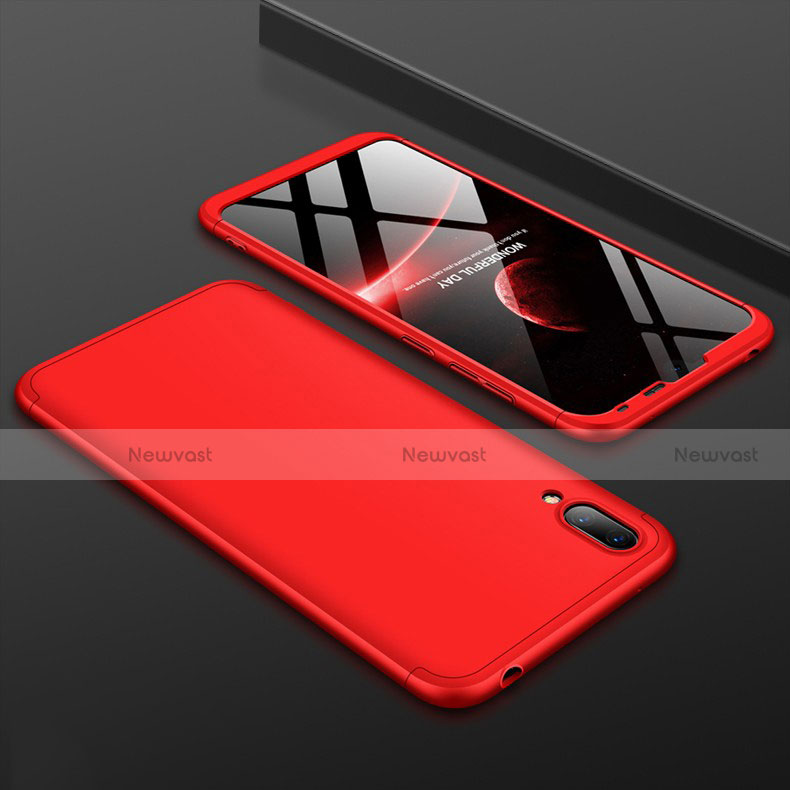 Hard Rigid Plastic Matte Finish Front and Back Cover Case 360 Degrees for Huawei Y7 Prime (2019) Red