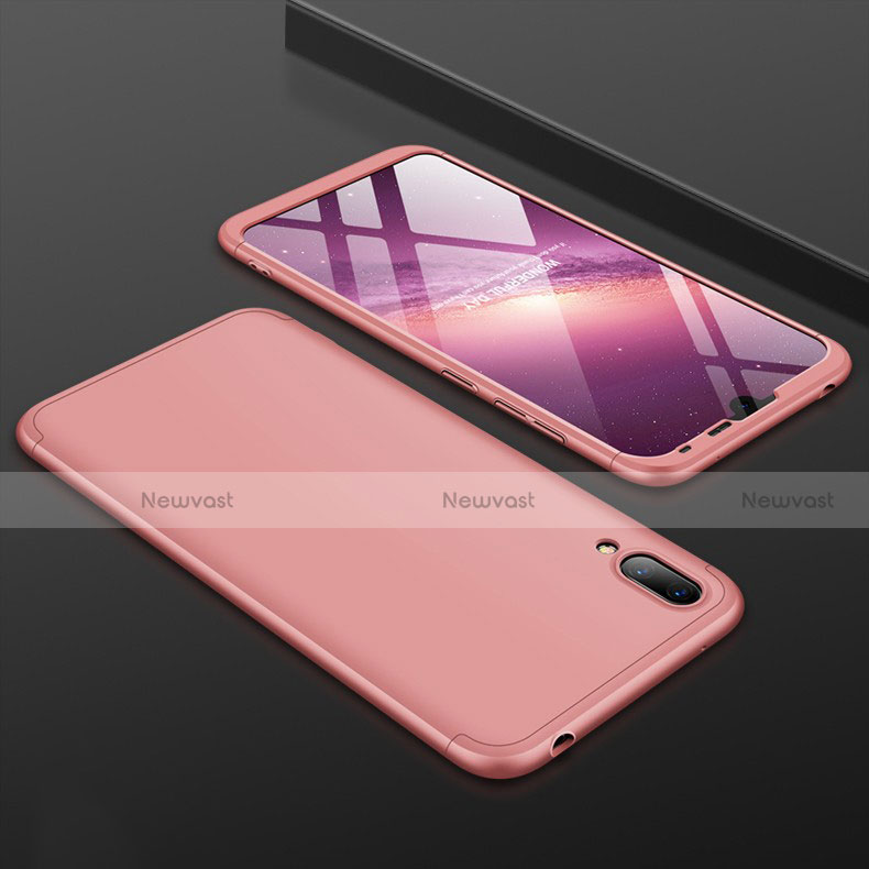 Hard Rigid Plastic Matte Finish Front and Back Cover Case 360 Degrees for Huawei Y7 Pro (2019) Rose Gold