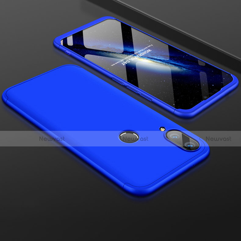 Hard Rigid Plastic Matte Finish Front and Back Cover Case 360 Degrees for Huawei Y9 (2019) Blue