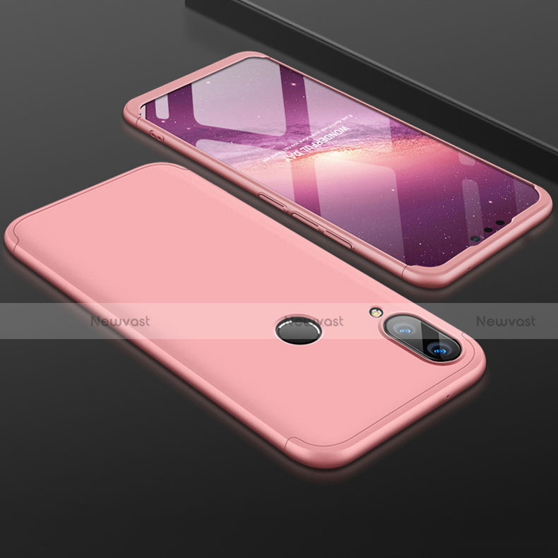 Hard Rigid Plastic Matte Finish Front and Back Cover Case 360 Degrees for Huawei Y9 (2019) Rose Gold