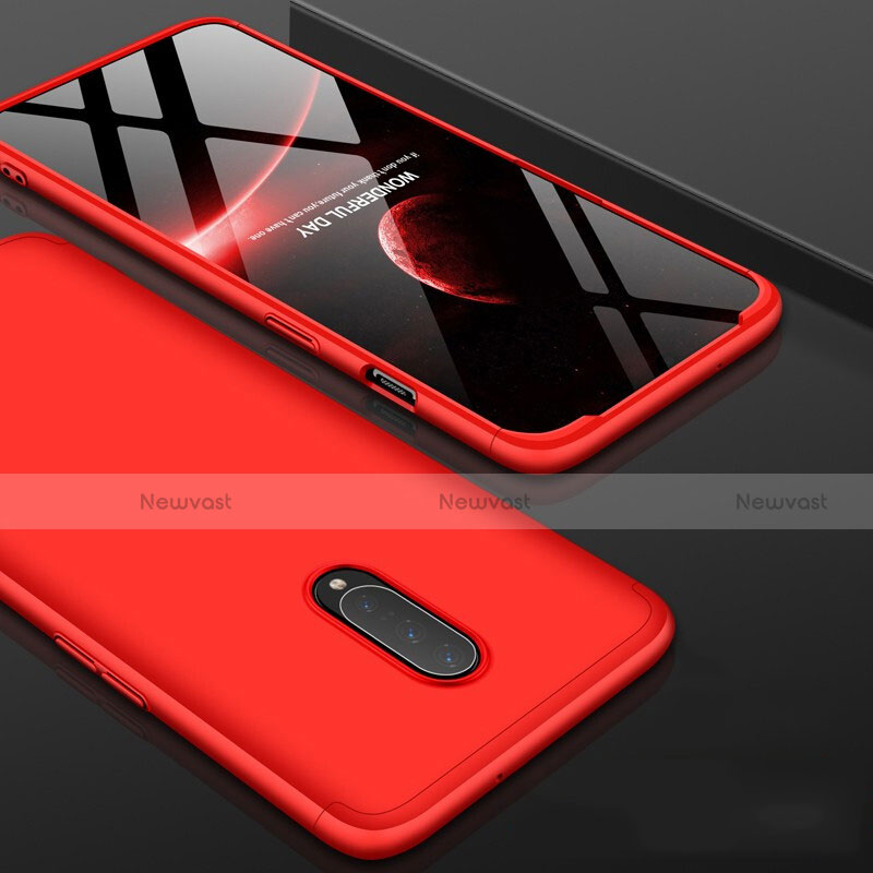Hard Rigid Plastic Matte Finish Front and Back Cover Case 360 Degrees for OnePlus 7 Pro Red
