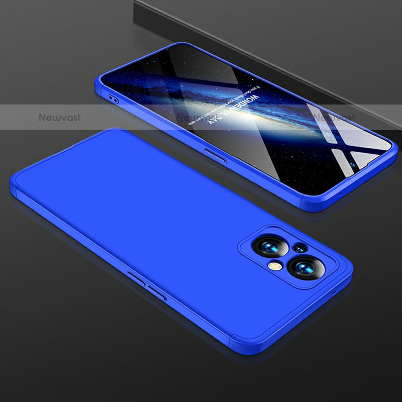 Hard Rigid Plastic Matte Finish Front and Back Cover Case 360 Degrees for OnePlus Nord N20 5G Blue