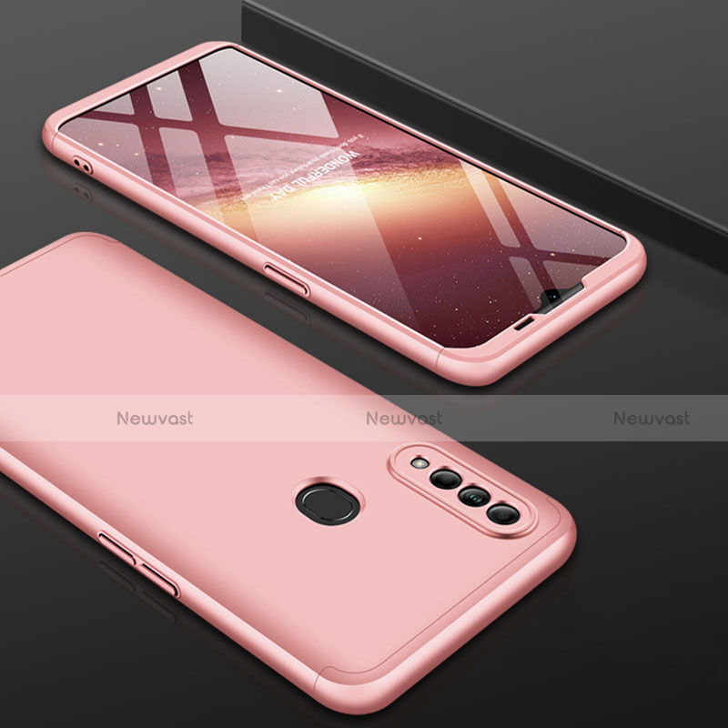 Hard Rigid Plastic Matte Finish Front and Back Cover Case 360 Degrees for Oppo A8 Rose Gold