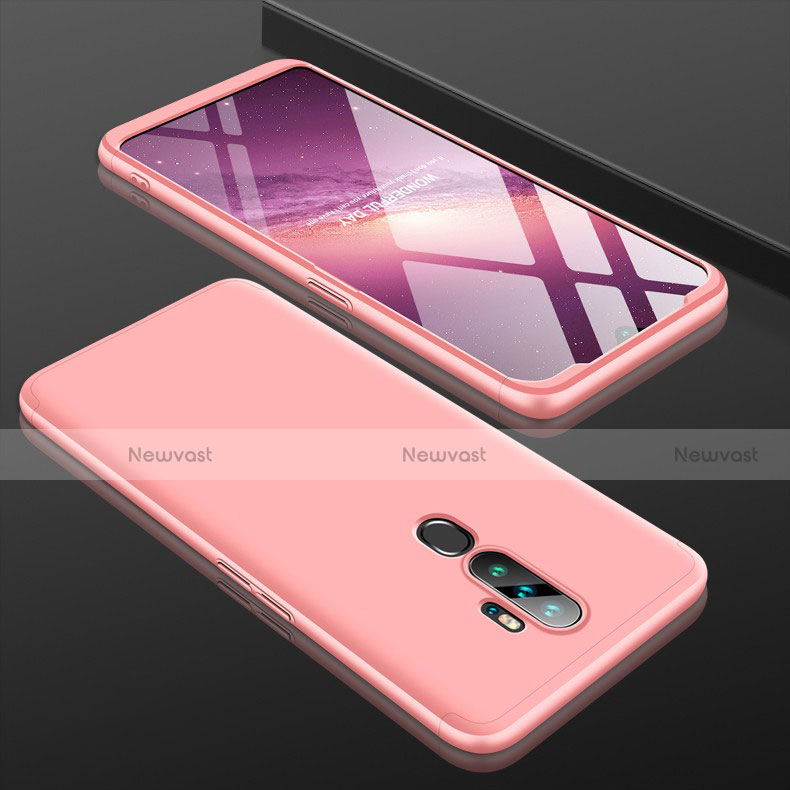 Hard Rigid Plastic Matte Finish Front and Back Cover Case 360 Degrees for Oppo A9 (2020) Rose Gold