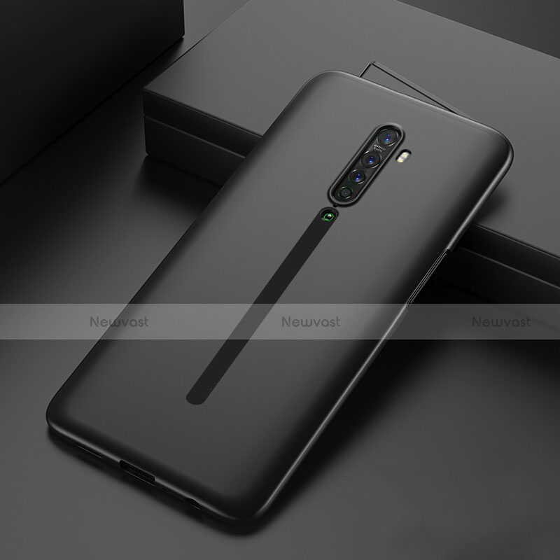 Hard Rigid Plastic Matte Finish Front and Back Cover Case 360 Degrees for Oppo Reno2 Black