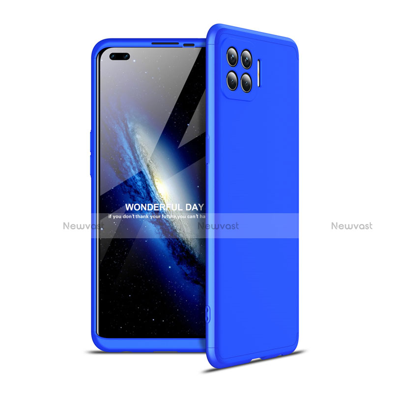 Hard Rigid Plastic Matte Finish Front and Back Cover Case 360 Degrees for Oppo Reno4 F Blue