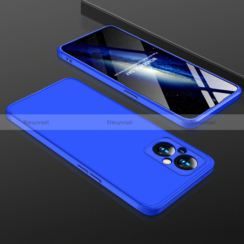 Hard Rigid Plastic Matte Finish Front and Back Cover Case 360 Degrees for Oppo Reno8 Lite 5G Blue