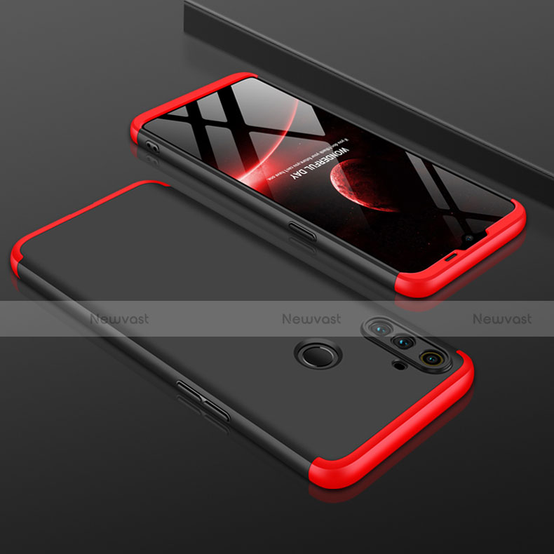 Hard Rigid Plastic Matte Finish Front and Back Cover Case 360 Degrees for Realme C3 Red and Black