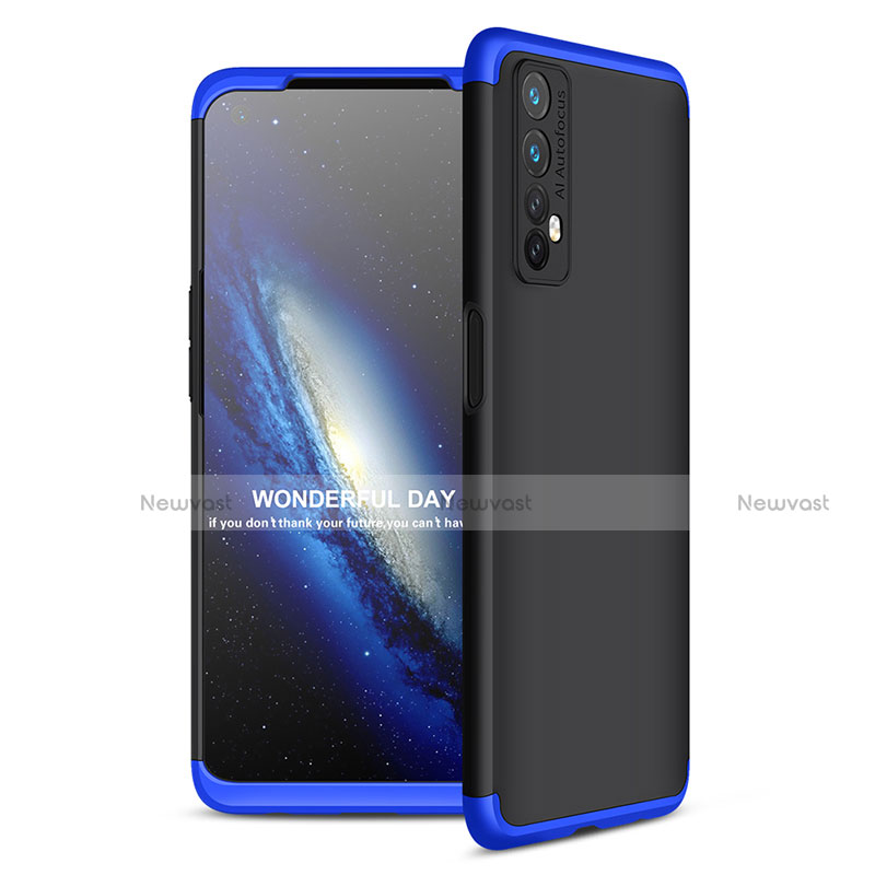 Hard Rigid Plastic Matte Finish Front and Back Cover Case 360 Degrees for Realme Narzo 20 Pro Blue and Black