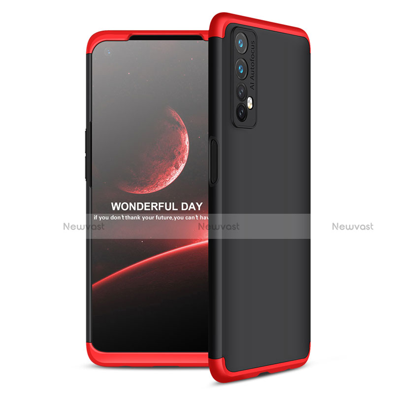 Hard Rigid Plastic Matte Finish Front and Back Cover Case 360 Degrees for Realme Narzo 20 Pro Red and Black