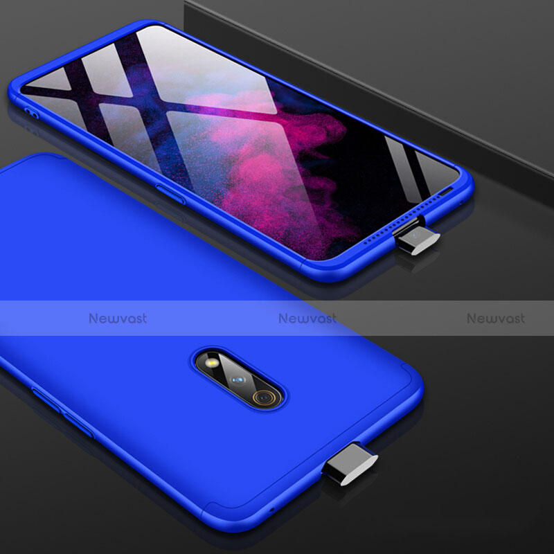 Hard Rigid Plastic Matte Finish Front and Back Cover Case 360 Degrees for Realme X Blue