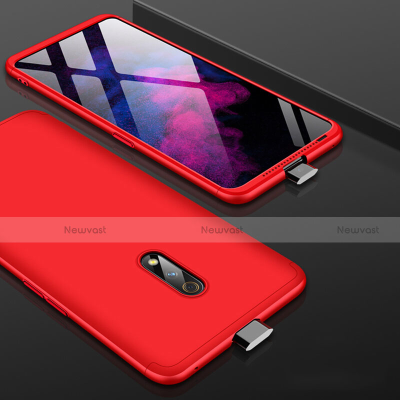 Hard Rigid Plastic Matte Finish Front and Back Cover Case 360 Degrees for Realme X Red