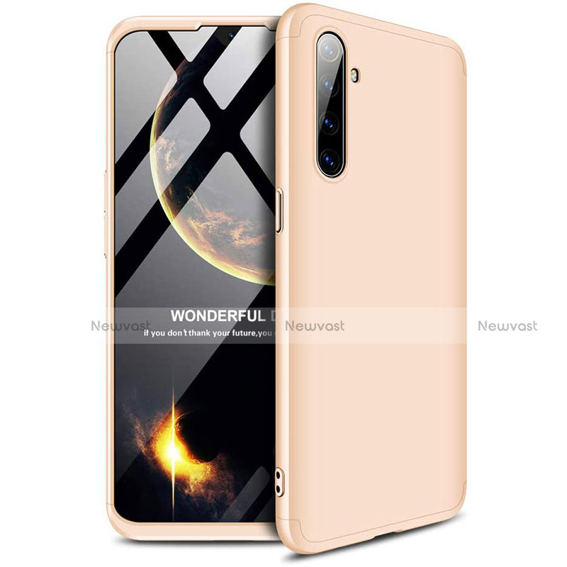 Hard Rigid Plastic Matte Finish Front and Back Cover Case 360 Degrees for Realme X2 Gold