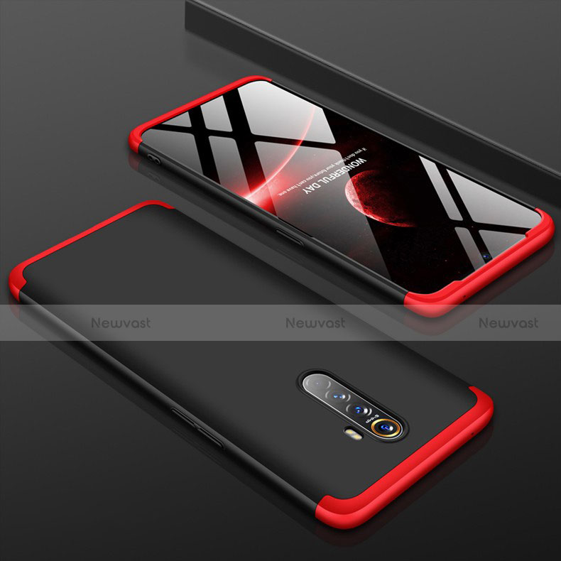 Hard Rigid Plastic Matte Finish Front and Back Cover Case 360 Degrees for Realme X2 Pro Red and Black
