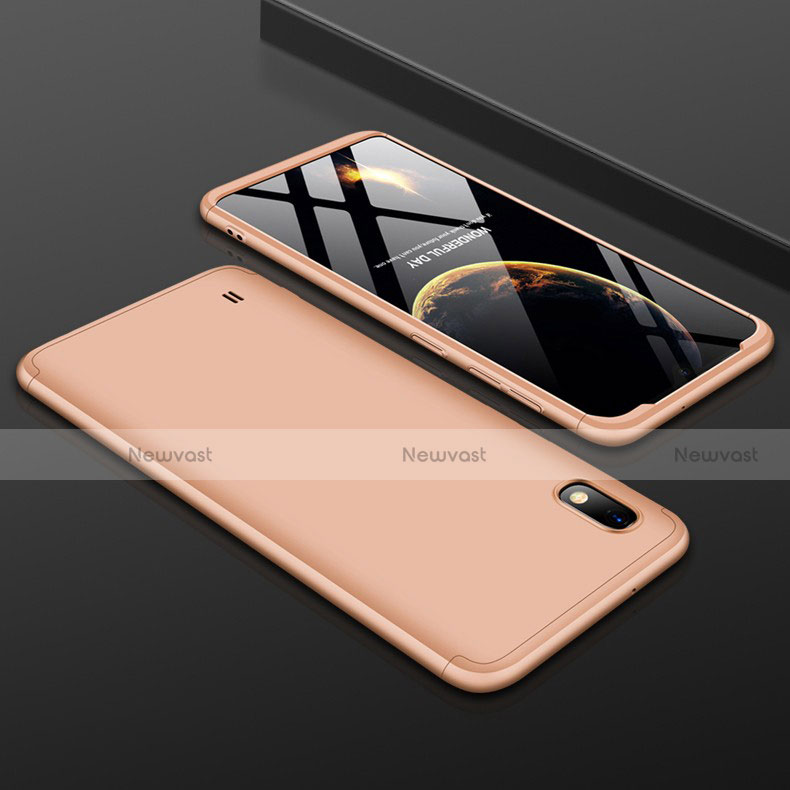 Hard Rigid Plastic Matte Finish Front and Back Cover Case 360 Degrees for Samsung Galaxy A10 Gold