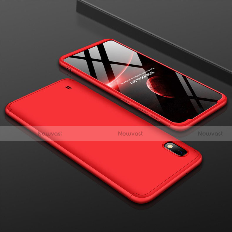 Hard Rigid Plastic Matte Finish Front and Back Cover Case 360 Degrees for Samsung Galaxy A10 Red