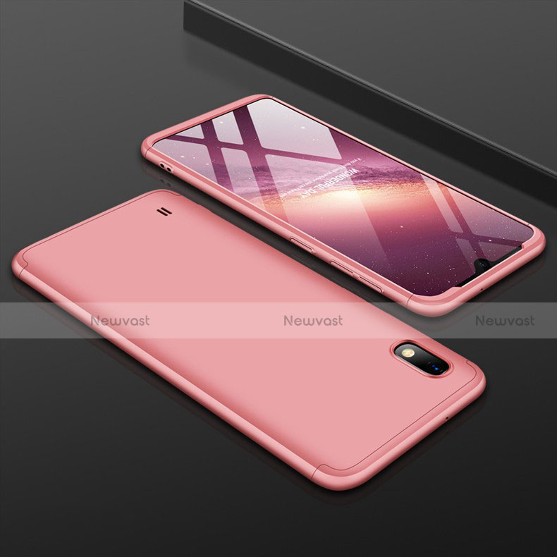 Hard Rigid Plastic Matte Finish Front and Back Cover Case 360 Degrees for Samsung Galaxy A10 Rose Gold