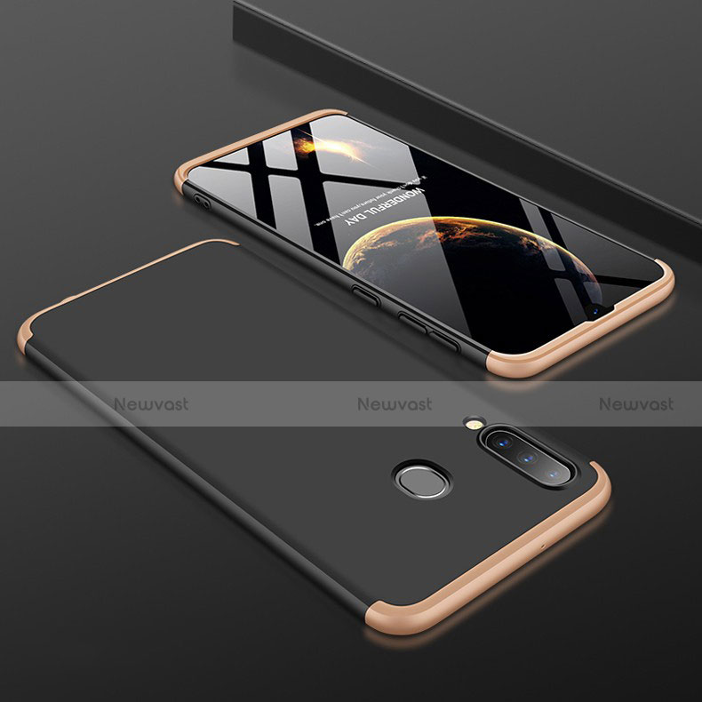 Hard Rigid Plastic Matte Finish Front and Back Cover Case 360 Degrees for Samsung Galaxy A30 Gold and Black