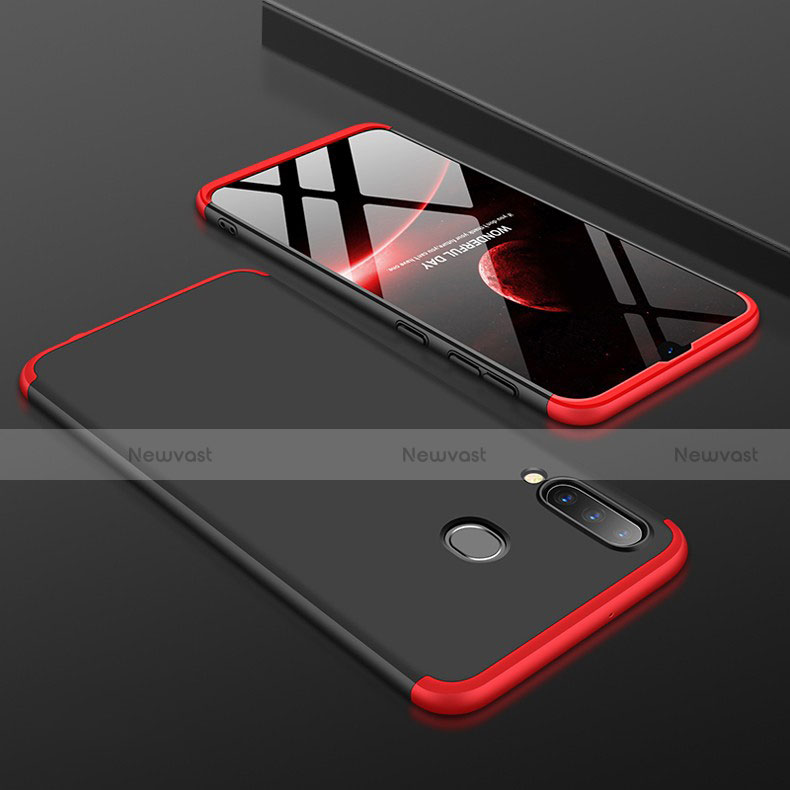 Hard Rigid Plastic Matte Finish Front and Back Cover Case 360 Degrees for Samsung Galaxy A30 Red and Black