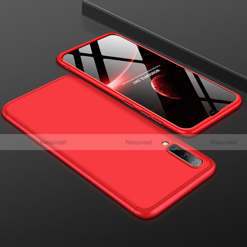 Hard Rigid Plastic Matte Finish Front and Back Cover Case 360 Degrees for Samsung Galaxy A50 Red