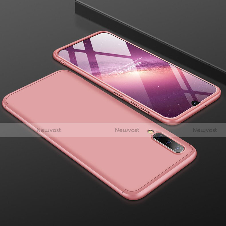 Hard Rigid Plastic Matte Finish Front and Back Cover Case 360 Degrees for Samsung Galaxy A50 Rose Gold