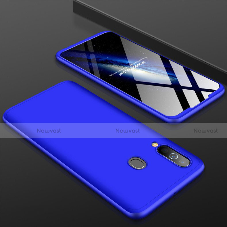 Hard Rigid Plastic Matte Finish Front and Back Cover Case 360 Degrees for Samsung Galaxy A60 Blue