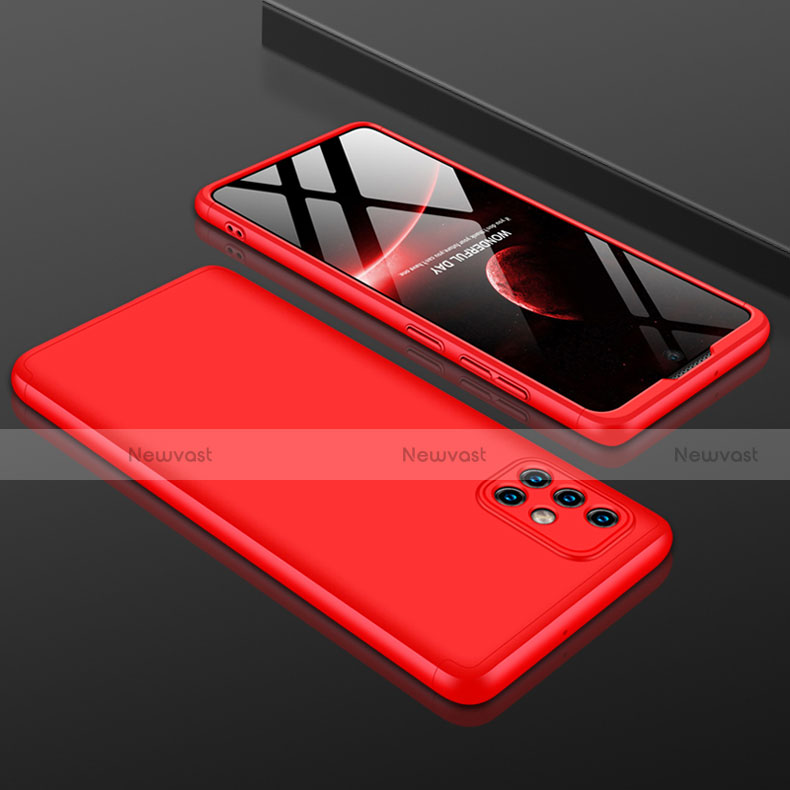 Hard Rigid Plastic Matte Finish Front and Back Cover Case 360 Degrees for Samsung Galaxy A71 5G Red