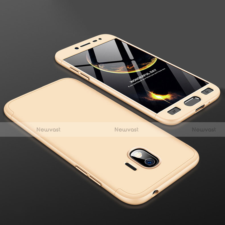 Hard Rigid Plastic Matte Finish Front and Back Cover Case 360 Degrees for Samsung Galaxy Grand Prime Pro (2018) Gold