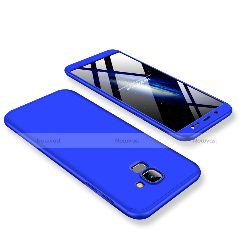 Hard Rigid Plastic Matte Finish Front and Back Cover Case 360 Degrees for Samsung Galaxy J6 (2018) J600F Blue
