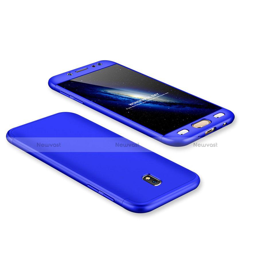 Hard Rigid Plastic Matte Finish Front and Back Cover Case 360 Degrees for Samsung Galaxy J7 Pro Blue