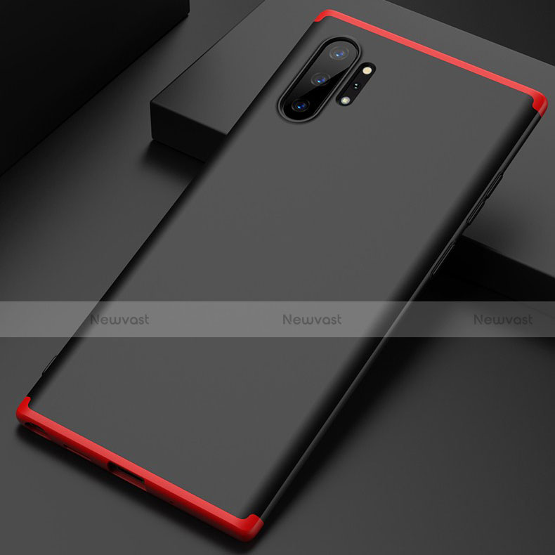 Hard Rigid Plastic Matte Finish Front and Back Cover Case 360 Degrees for Samsung Galaxy Note 10 Plus 5G Red and Black