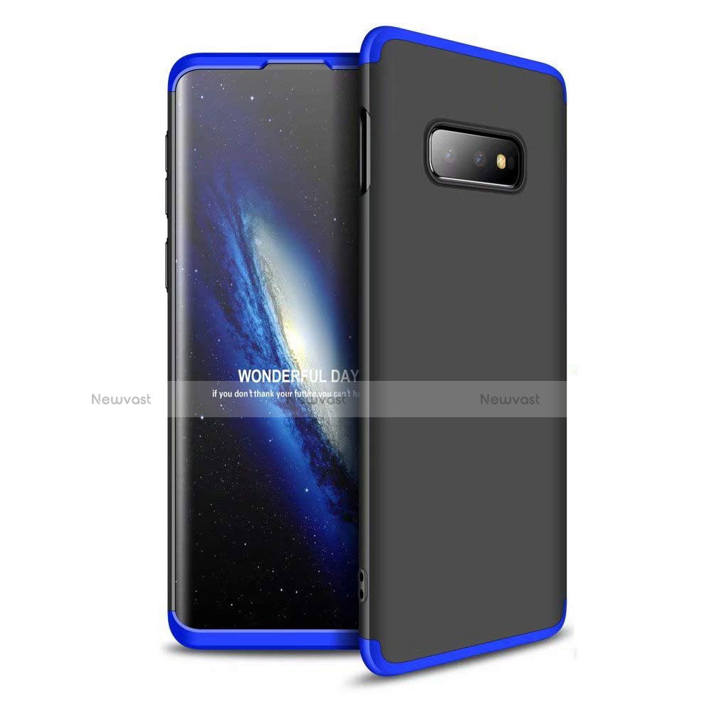 Hard Rigid Plastic Matte Finish Front and Back Cover Case 360 Degrees for Samsung Galaxy S10e Blue and Black